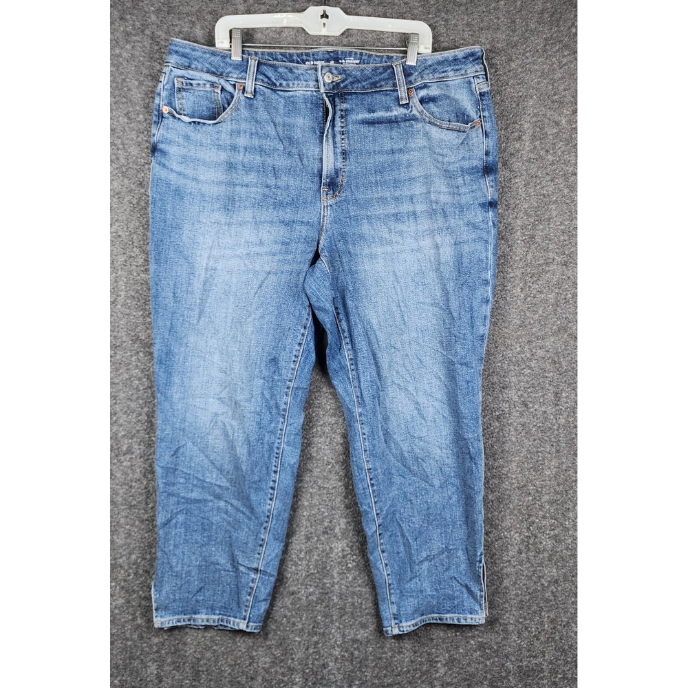 Old Navy O.G. Straight Jeans Womens 20 Blue High Rise Secret Smooth Pockets